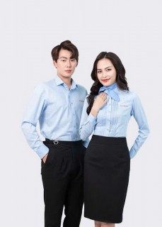Áo sơ mi dài tay màu xanh